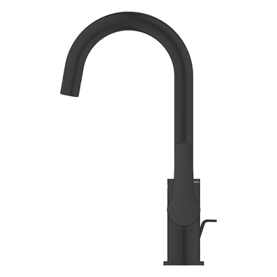 Grohe Start QuickFix Wastafelkraan - l-size - met waste - matte black (mat zwart)