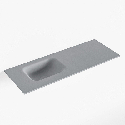 Mondiaz LEX Lave-main - 80x30x0.9cm - lavabo gauche - sans trou de robinet - Solid Surface - pour meuble lave mains - Plata