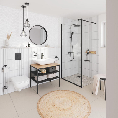 GROHE Start Porte-brosse de toilette - montage murale - rond - ouvert - noir mat