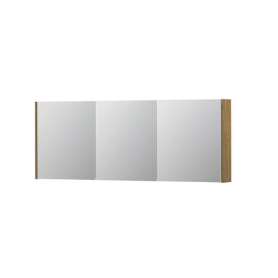 INK SPK1 spiegelkast – 160x60x14 cm – 3 deuren, dubbelzijdige spiegeldeuren – Fineer Natur