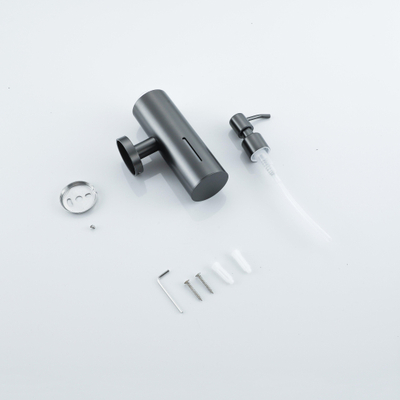 Fortifura Calvi zeepdispenser - wand - rond - PVD - geborsteld gunmetal (antraciet)