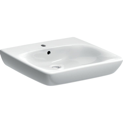Geberit 300 Comfort wastafel - 55cm - 1 kraangat - met overloop - wit