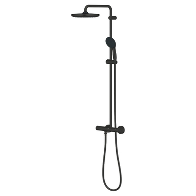 GROHE Vitalio Start 250 Regendoucheset - hoofddouche 25cm - ronde handdouche - 2 straalsoorten - met douchethermostaat - mat zwart