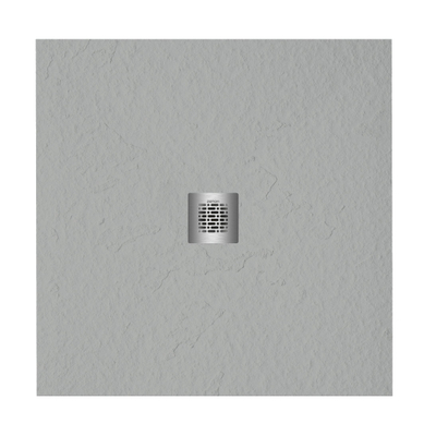 Zeza Grade Douchebak - 90x90cm - antislip - antibacterieel - mineraalmarmer - vierkant - mat perla (lichtgrijs)