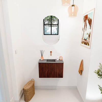 Mondiaz JOYA-DLUX Meuble de toilette 60cm - couleur Ruby - Lavabo FAYE position Milieu Sans trou de robinet couleur Sombra.