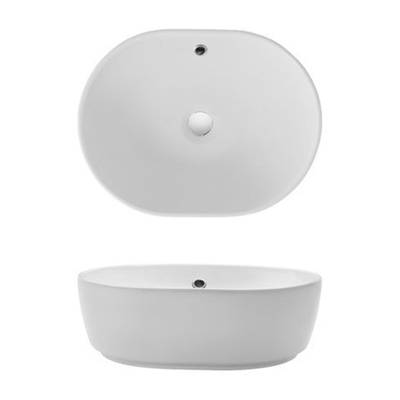 Crosswater Pearl Vasque à poser - 45x35x15,8cm - sans trou de robinet - trop-plein - fireclay blanc