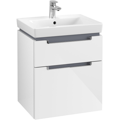 Villeroy & Boch Subway 2.0 wastafelonderkast - 53.7x59cm - 2 lades - glans wit