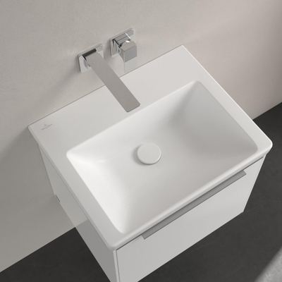 Villeroy & boch subway 3.0 lavabo 55x44x16.5cm rectangle sans trou de trop-plein pierre blanche mate céramique+