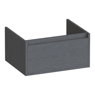 BRAUER Hope Meuble sous-lavabo - 59x30x45.5cm - 1 tiroir softclose sans poignée - 1 découpe pour siphon - Timber Grey
