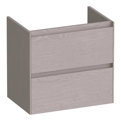 BRAUER Inspire wastafelonderkast ondiep 60 2 softclose lades - greeploos - 1 sifon uitsparing - Timber Greige