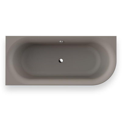 PliegerKansashoekbad acryl met waterinlaat links180x80x60cmmet poten | met af- en overloopgarnituur chroomcementgrijs