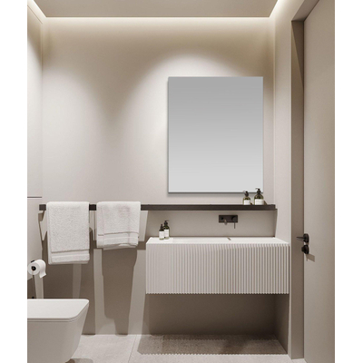 FugaFlow Eccelente Arredo Miroir - 60x70cm - sans éclairage - à poser horizontalement et verticalement - sans cuivre