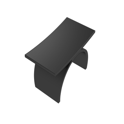ZEZA Solid Tabouret de douche - 43x23,5x43 cm - solid surface - noir mat