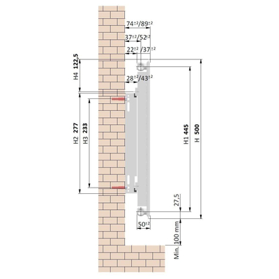 Plieger paneelradiator compact type 11 500x400mm 312W wit