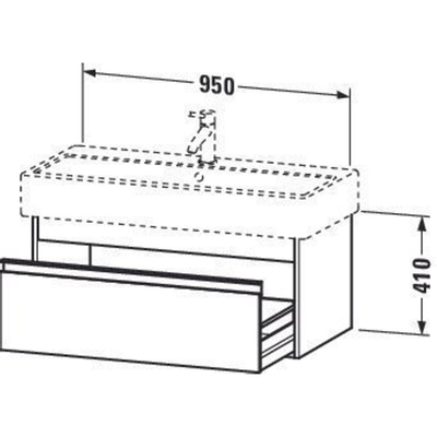 Duravit Ketho Meuble sous-lavabo avec 1 tiroir 95x44x41cm pour Vero 045410 basalte