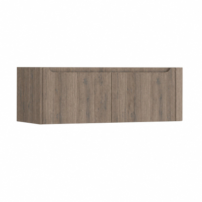 H&R Badmeubelen Juice Meuble sous-vasque - 120x45x40cm - angle droit arrondi - 2 tiroirs - poignée intégrée - Tucson oak