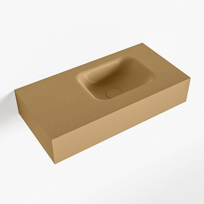 Mondiaz LEX Fontein - 60x30x12cm - wasbak Rechts - zonder kraangaten - solid surface - Oro