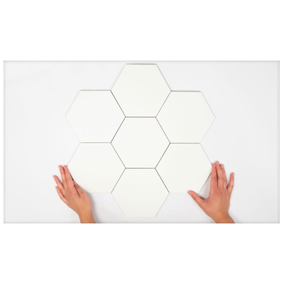 Terravito Bereno carreau mural et de sol - 15x17cm - 9mm - Hexagone - Blanc mat