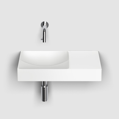Clou Vale céramique lave-mains 45x19x7cm pré-percé trou de robinet à droite Blanc mat
