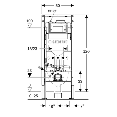 Geberit Duofix réservoir encastré sigma rinçage hygiénique eau froide