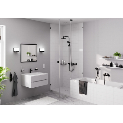 Hansgrohe RainDrain Spot Plus - 15x15cm - hoogte verstelbaar - betegelbaar frame - brushed stainless steel