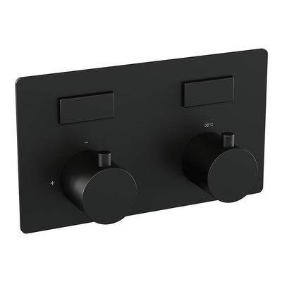 BRAUER Black Edition - 2 functies - inbouwthermostaat - inclusief inbouwdeel - drukknoppen - mat zwart