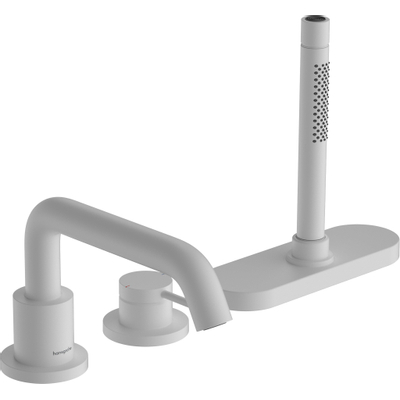 Hansgrohe Tecturis Mitigeur de bord de baignoire 3 trous et sbox blanc mat