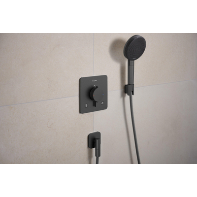 hansgrohe FixFit Fine Q Muuraansluitbocht - zonder terugslagklep - Brushed Black Chrome