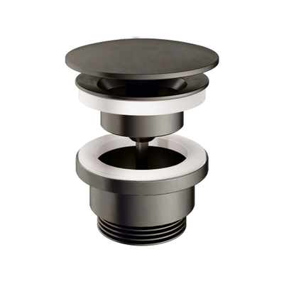 Hotbath Mate Always open plug - met schroef rond - verouderd ijzer (zwart)
