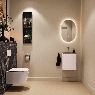 MONDIAZ TURE-DLUX Meuble toilette - 40cm - Rosee - EDEN - vasque Lava - position centrale - sans trou de robinet