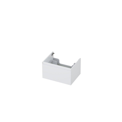 INK Wastafelonderkast - 60x45x35cm - 1 lade - greeploos - MDF lak - Hoogglans wit