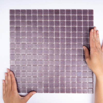 The Mosaic Factory Amsterdam mozaïektegel - 32.2x32.2cm - wand en vloertegel - Vierkant - Glas Purple Mat