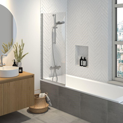 Sealskin Hooked paroi de baignoire 75x140cm verre de sécurité 6mm chrome