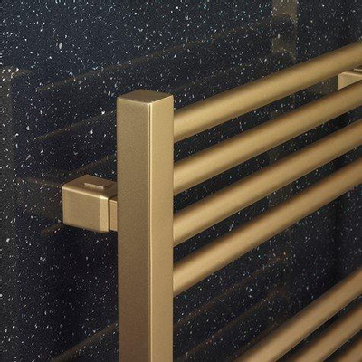 Crosswater MPRO handdoekradiator - 138x48cm - 568 watt - geborsteld messing (goud) - licht beschadigd-OUTLET UDEN