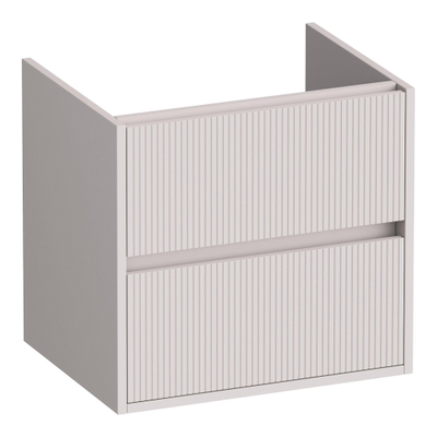 BRAUER Adore Wavy meuble sous-lavabo 60 2 tiroirs à fermeture douce - sans poignées - 1 découpe pour siphon - sable mat