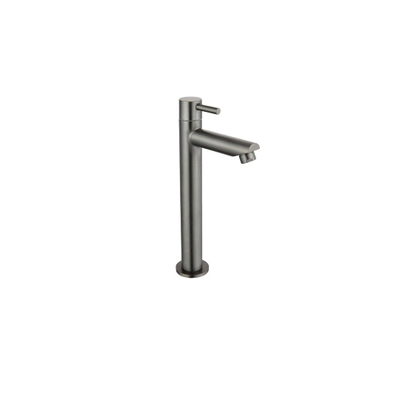Fortifura Calvi - Ensemble lave-mains avec robinet bas à poser, bonde non obturable et siphon design en finition gunmetal brossé PVD