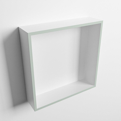 Mondiaz Easy nis 29.5x29.5x8cm voor Inbouw/opbouw 1 open vak Solid surface Talc/Greey