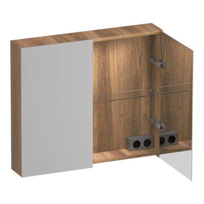 BRAUER Impress Deluxe spiegelkast – 80x70x15 cm – LED-verlichting – Honey