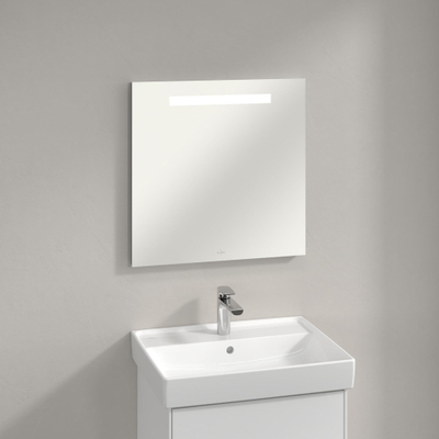 Villeroy & Boch More to see one spiegel - met geïntegreerde led verlichting - 60x60cm - inclusief bevestiging - glans zilver