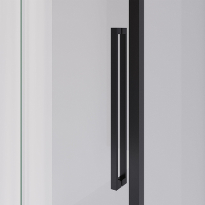BRAUER Season cabine de douche - 100x100x200cm - porte coulissante - verre transparent - réversible - revêtement de verre - Noir Mat