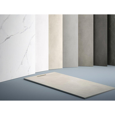 Zenon Essenza West Douchebak - 100x70cm - antislip - antibacterieel - mineraalmarmer - rechthoek - Ego greige (taupe)