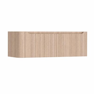 H&R Badmeubelen Juice Meuble sous lavabo - 120x45x40cm - angle gauche arrondi - 2 tiroirs - poignée intégrée - chêne Rockford