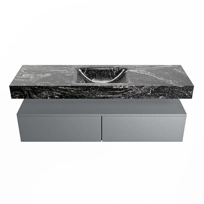 MONDIAZ ALAN - DLUX Badkamermeubelset - 150cm - onderkast - Plata - 2 lades - vrijhangende wastafel - wasbak midden - 1 kraangat - Lava