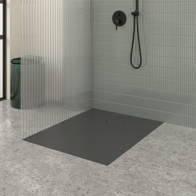 Villeroy & Boch Ecora douchebak - 100x80x3.5cm - afvoer korte zijde - anthracite (antraciet)