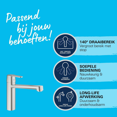 Grohe Get Keukenkraan - rvs