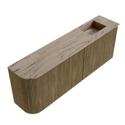 Mondiaz JOYA-DLUX 111.6cm toiletmeubel - ronding links kleur Dusk - Wastafel FAYE positie Rechts 1 kraangat kleur Arena.