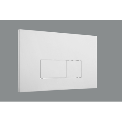 QeramiQ Push Plaque de déclenchement - pour réservoir encastré Geberit UP320 - double chasse - boutons rectangulaires - matière synthétique blanc brillant