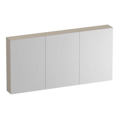 BRAUER Impress Deluxe armoire de toilette - 140x70x15cm - éclairage interne et externe - 3 portes miroir double face - beige mat