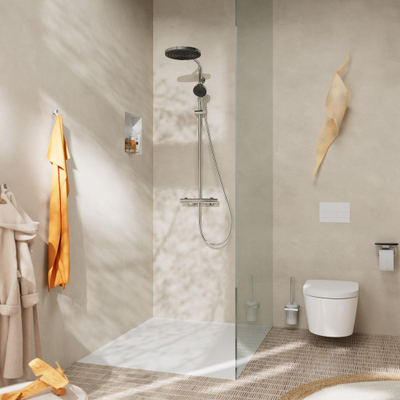 Hansgrohe Pulsify S Puro Regendoucheset - 1jet - thermostatisch - ronde handdouche - doucheslang - thermostaat - chroom (wit)