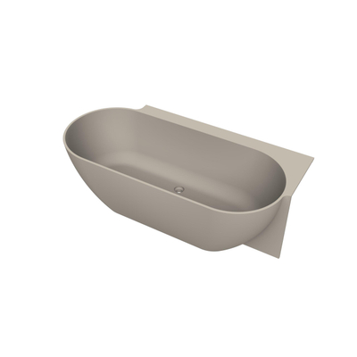 Arcqua Havana Baignoire semi-autoportante - 170x80cm - droite - argile mate